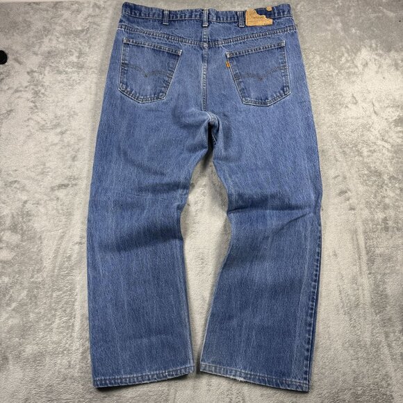 Vintage LEVIS 20517 0217 Orange Tab 70s Mens Bootcut Denim Jeans Grunge Blue - Picture 2 of 6